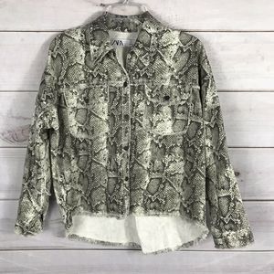 Zara Snake Pattern Studded Boxy Oversized Jacket